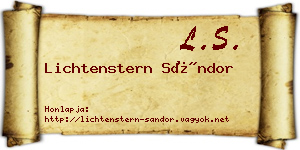 Lichtenstern Sándor névjegykártya