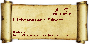 Lichtenstern Sándor névjegykártya