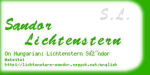 sandor lichtenstern business card